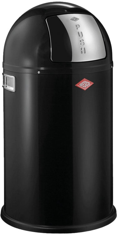 Wesco pushboy junior prullenbak | 22 liter | metaal - zwart | vuilnisbak - made in germany