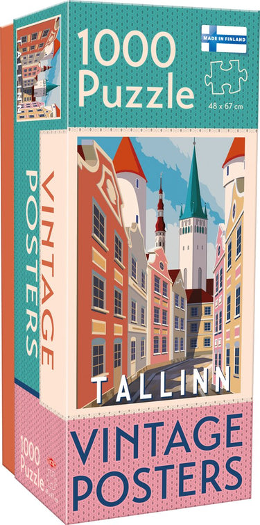 Tactic vintage tallinn – puzzel – 1000 stukjes – historische baltische stad in retro stijl – strak en rustgevend ontwerp – hoogwaardige scandinavische kwaliteit