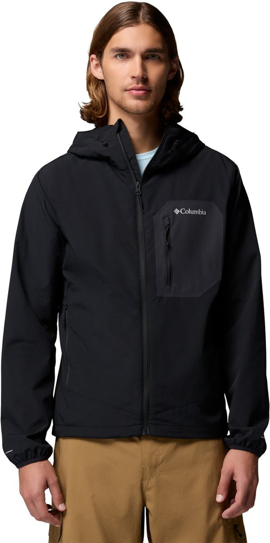 Columbia tall heights™ iii hooded softshell heren outdoorjas - black