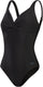 Speedo shaping cross knot 1 piece dames sportbadpak - corrigerend badpak dames - zwempak dames met uitneembare cups - sportbadpak dames met hartvormige halslijn en verstelbare bandjes - zwart - 42