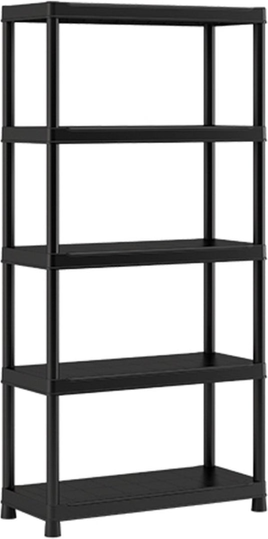 Keter kunststof stellingkast - opbergrek - 90x40x182cm - zwart