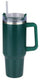 Alpina vacuum drinkfles met rietje – 1.200 ml – rvs thermosfles – dubbelwandig geïsoleerd – lekvrij – groen – voor koude warme dranken