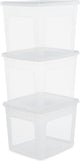 Iris clearbox opbergbox - 30l - kunststof - transparant - set van 3