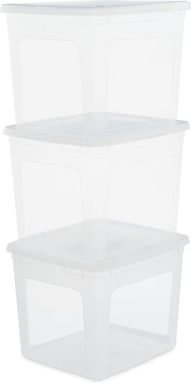 Iris clearbox opbergbox - 30l - kunststof - transparant - set van 3