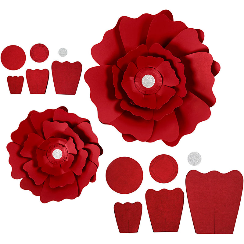 Afbeelding laden in galerijviewer, Https: www.cchobby.nl papieren-bloemen-d-15-25-cm-230-gr-rood-2-stuk-1-doos
