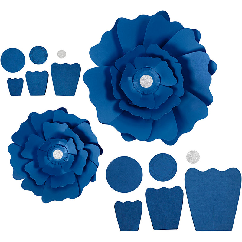 Afbeelding laden in galerijviewer, Https: www.cchobby.nl papieren-bloemen-d-15-25-cm-230-gr-blauw-2-stuk-1-doos
