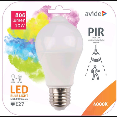 Avide smart led peer a60 e27 met geã¯ntegreerde pir bewegingssensor 10w 806 lumen<br>