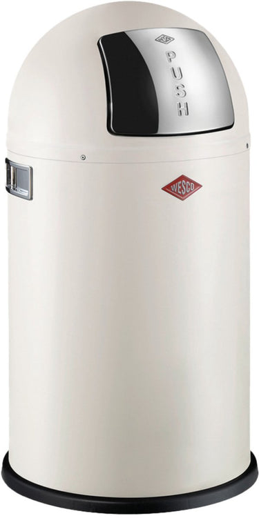 Wesco pushboy junior prullenbak | 22 liter | metaal - mat zand | vuilnisbak - made in germany