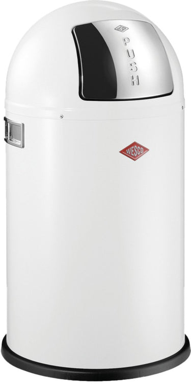 Wesco pushboy junior prullenbak | 22 liter | metaal - wit | vuilnisbak - made in germany