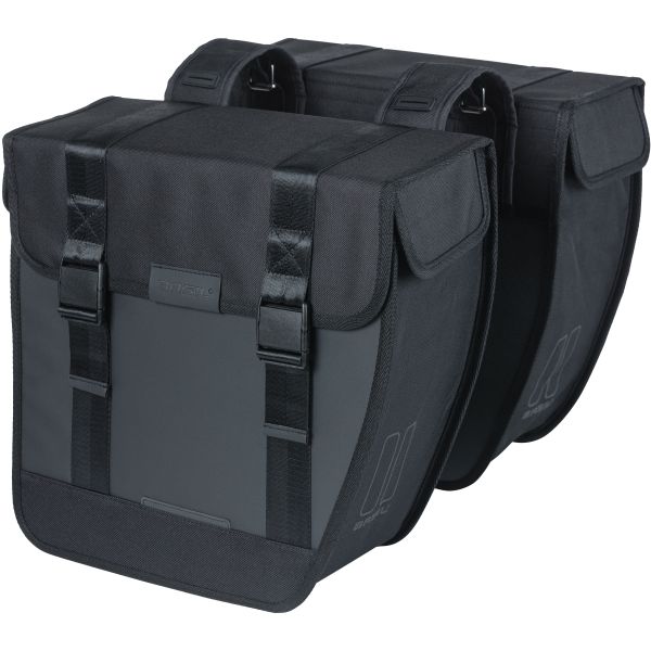 Load image into Gallery viewer, Basil Tour dubbele fietstas 35L zwart
