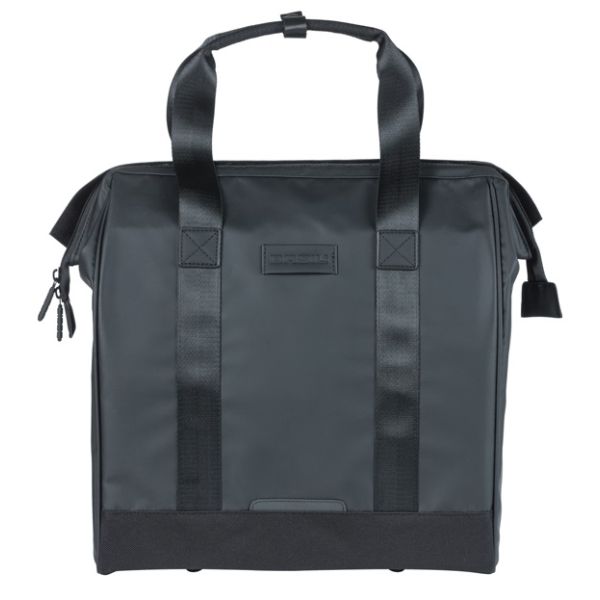 Load image into Gallery viewer, Basil tas grand tarpaulin shopper zwart mik hooks | 23l
