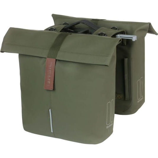 Basil Tas City Dubbel MIK Vegan Leather | Moss Green