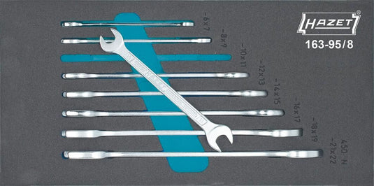 Hazet dubbele steeksleutel set 163-95 8 double-jaw wrench set 163-95 8 8-piece.