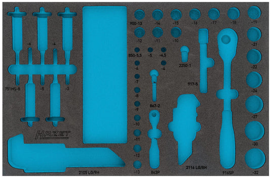 Hazet module-inlay soft foam insert, empty for