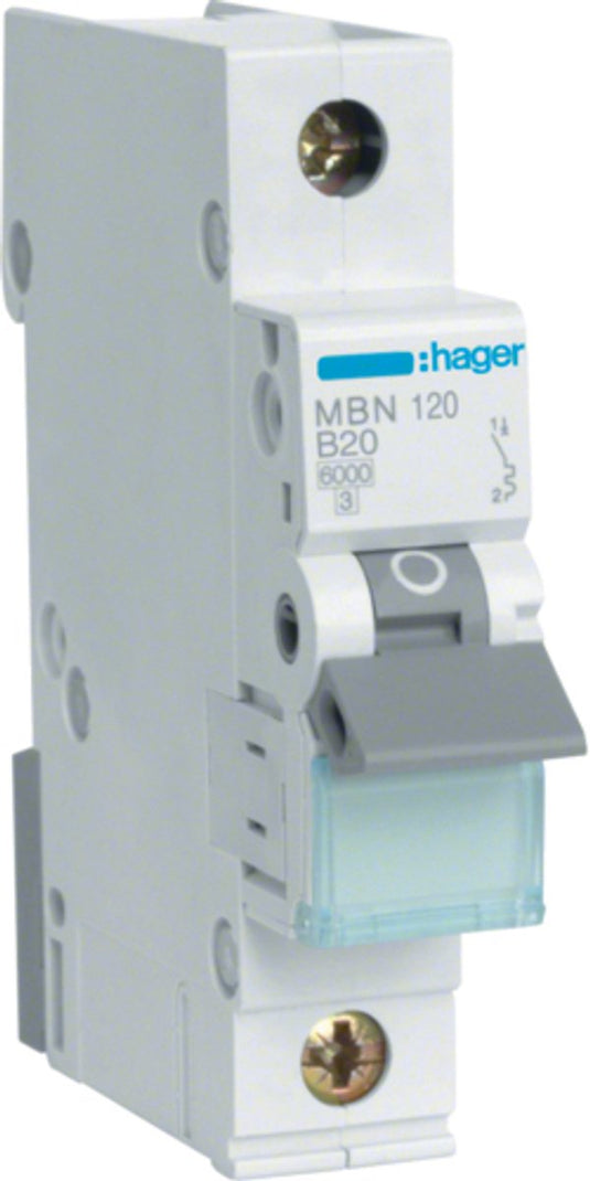 Hager mbn120 zekeringautomaat 1-polig 20 a