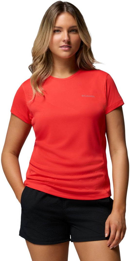 Columbia zero rules™ light ss crew dames outdoorshirt - poppy red