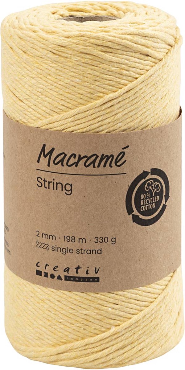 Load image into Gallery viewer, Creativ company macrame koord lichtgeel, 198m
