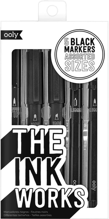 Ooly - the ink works - zwarte inkt stiften met 5 verschillende punten