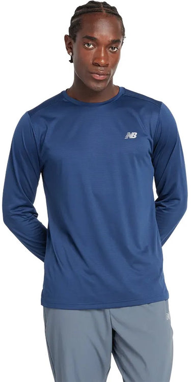 New balance sport essential long sleeve heren sporttrui - navy