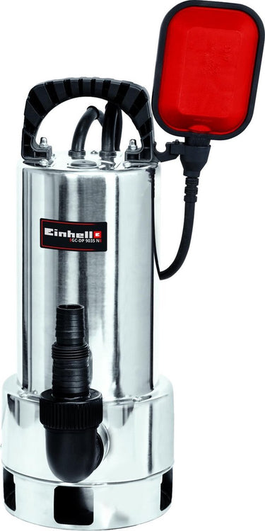 Einhell elektrische vuilwaterpomp gc-dp 9035 n - 900 w - 18000 l u - vuil tot ø35 mm - traploos instelbare vlotterschakelaar - rvs pomphuis