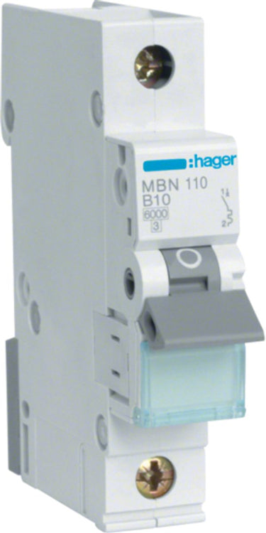 Hager installatieautomaat 1-polig 10a - mbn110 - type b