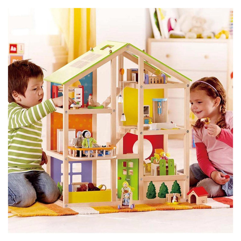 Load image into Gallery viewer, Hape Houten 4 Seizoenen Poppenhuis Met Meubels
