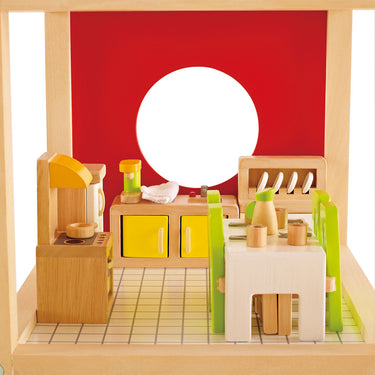 Hape poppenhuis eetkamer