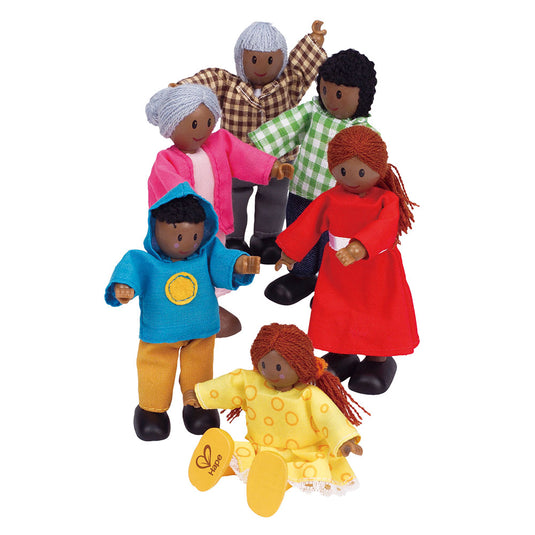 Hape poppenfamilie - donkere huidskleur