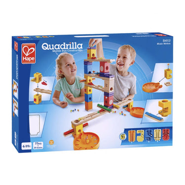 Hape quadrilla houten knikkerbaan music motion, 97dlg.