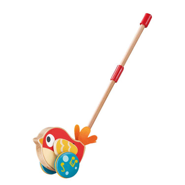 Hape lilly vogel houten duwstok met geluid
