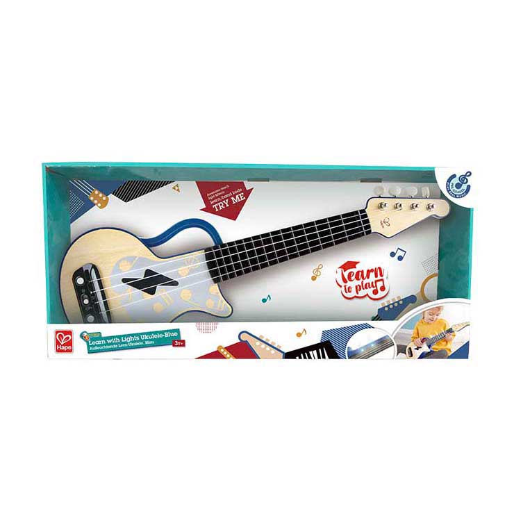 Load image into Gallery viewer, Hape ukelele met lichtjes - blauw
