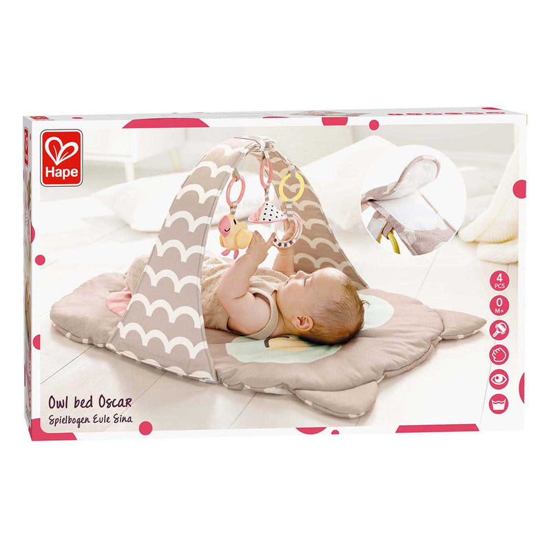 Load image into Gallery viewer, Hape speelboog uil sina - babygym met rammelaar, spiegel en bijtring, vanaf 0 maanden
