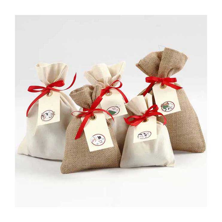 Afbeelding laden in galerijviewer, Creativ company jute zakje met trekkoord, 4 stuks

