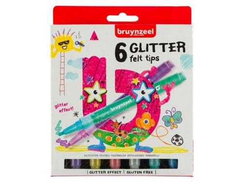 Bruynzeel 6 glitter viltstiften