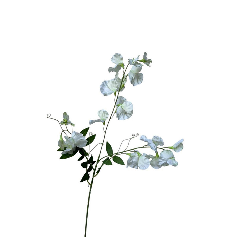 Load image into Gallery viewer, Roberts collection kunstbloem sweet pea spray 76cm wit
