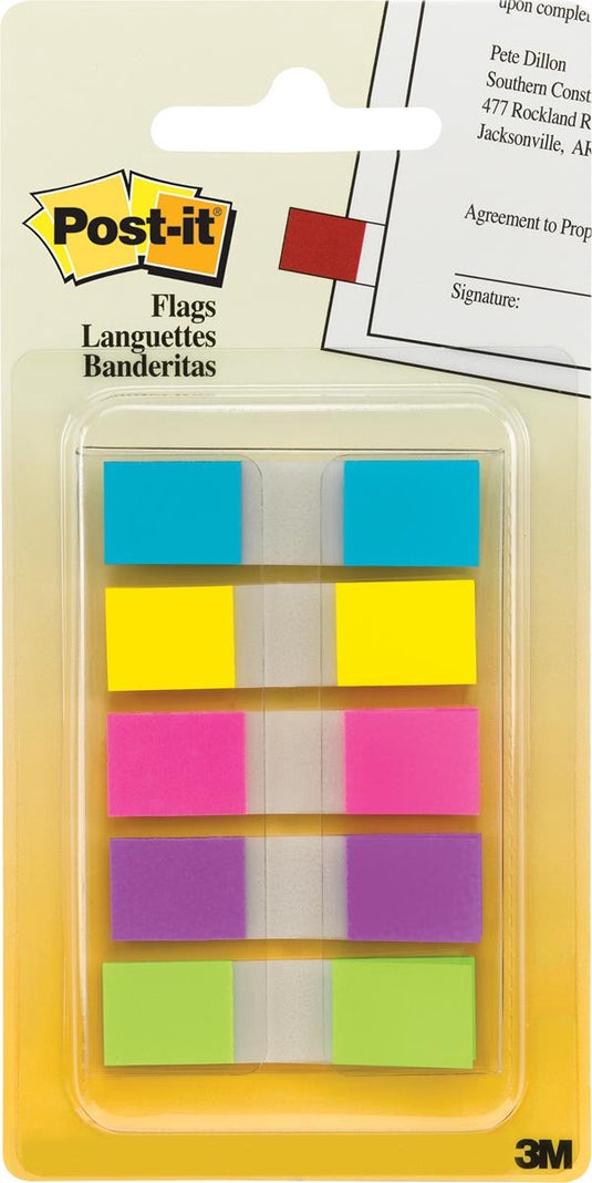 Post-it indextabs 6835 11.9x43.1mm 3+2 gratis assorti 100 tabs
