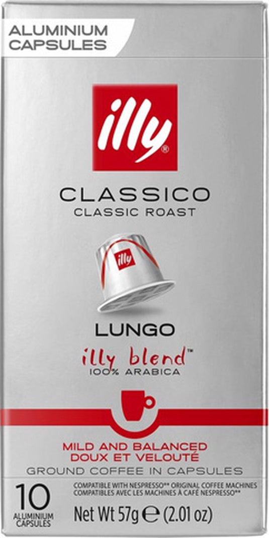Illy lungo classico koffiecups - intensiteit 5 9 - 10 x 10 capsules