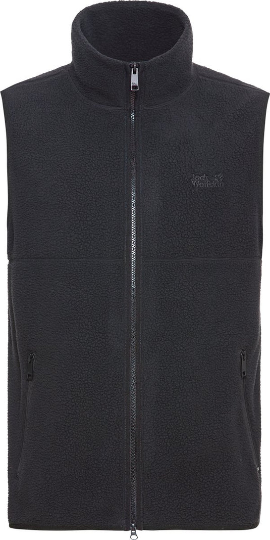 Jack wolfskin lite curl vest m heren outdoorbodywarmer-black