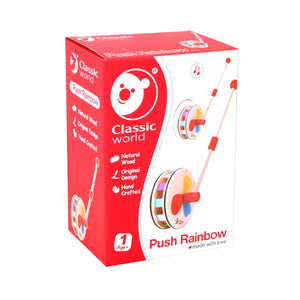 Classic world world houten duwfiguur regenboog wiel