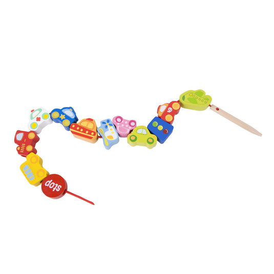 Classic world houten rijgkralen verkeer, 13dlg.