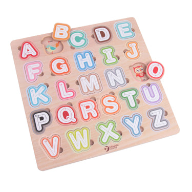 Classic world houten puzzel alfabet, 27st.