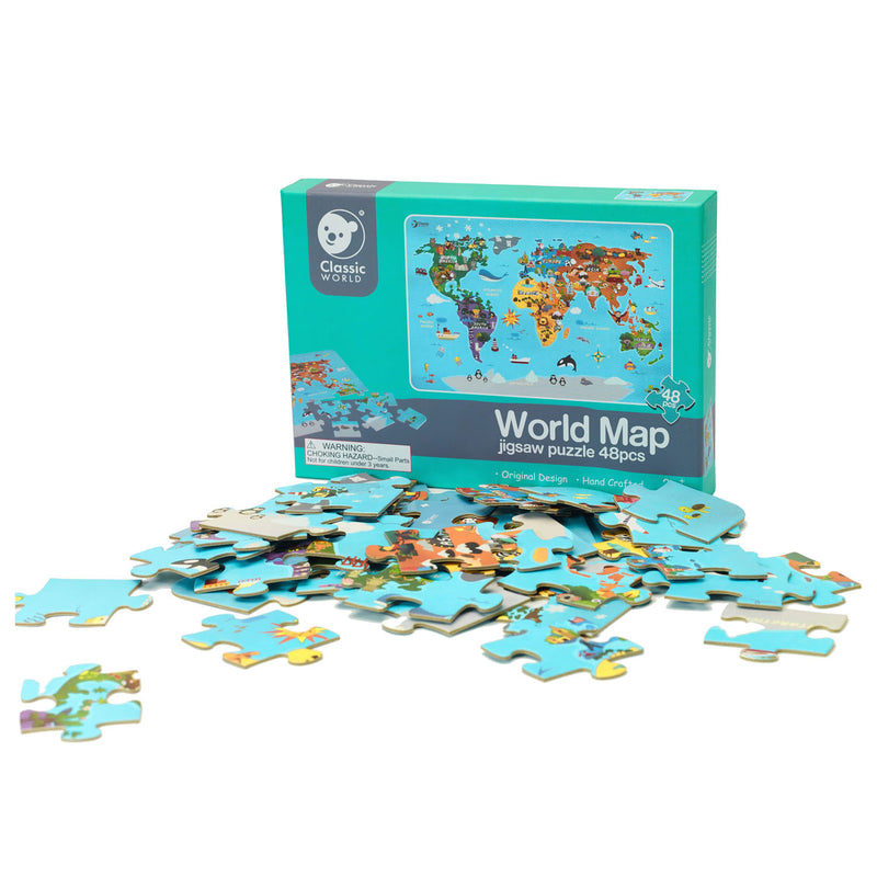 Load image into Gallery viewer, Classic world legpuzzel wereldkaart - 48st.
