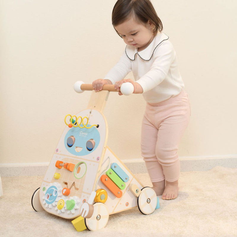 Load image into Gallery viewer, Classic world houten baby loopwagen - educatief speelgoed multicolor.
