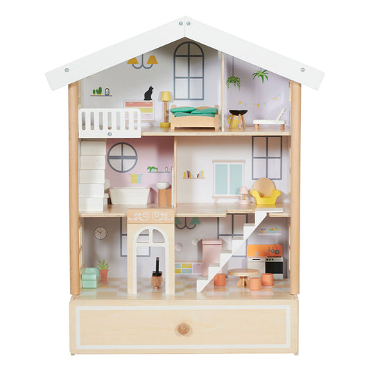Classic world happy villa houten poppenhuis, 28dlg.