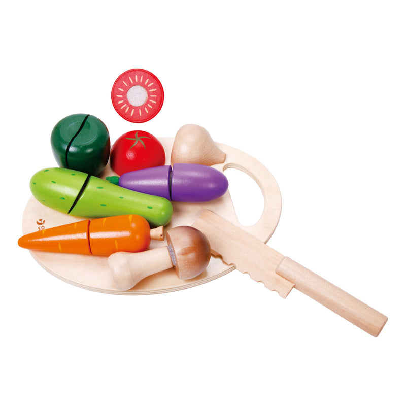 Load image into Gallery viewer, Classic world houten snijgroenten met mes en snijplank 16 dlg
