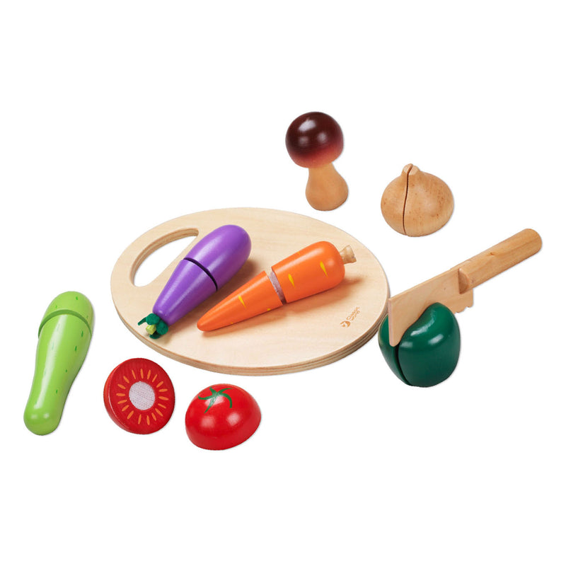 Load image into Gallery viewer, Classic world houten snijgroenten met mes en snijplank 16 dlg
