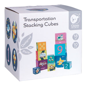 Classic world stapelblokken transport. 10dlg.