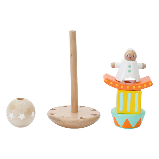 Classic world houten stapel en balansspel clown, 6dlg.