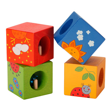 Classic world houten ontdekkingsblokken, 4st.