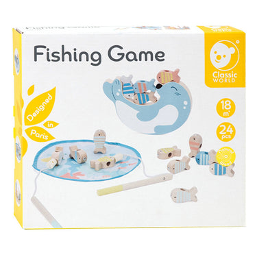 Classic world houten visspel zeehond, 24dlg.